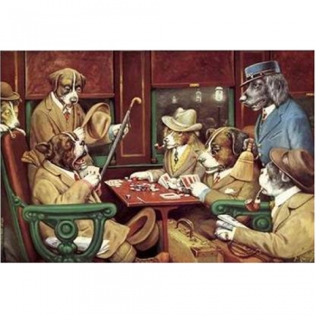 Покерный магнит "Его станция и четыре туза"