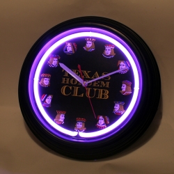 Часы настенные Texas Club неон